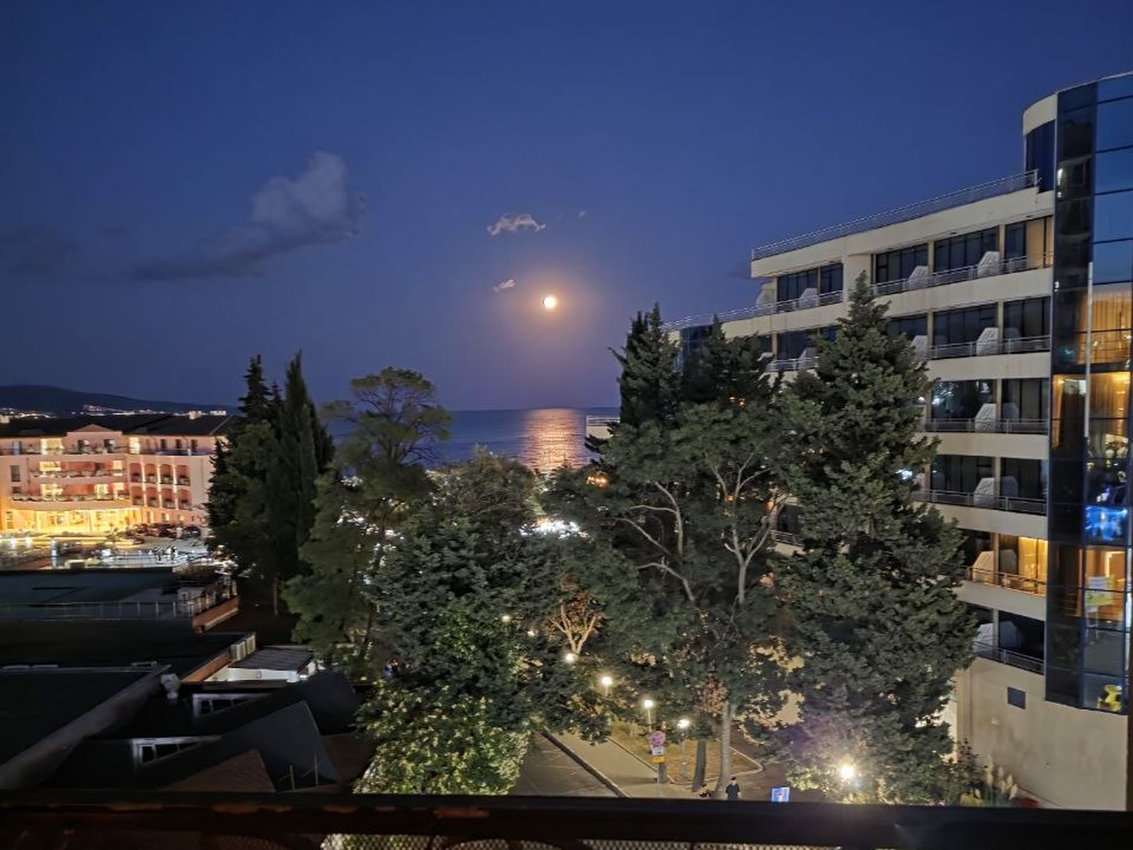 Moonlight on the water off Sunny Beach